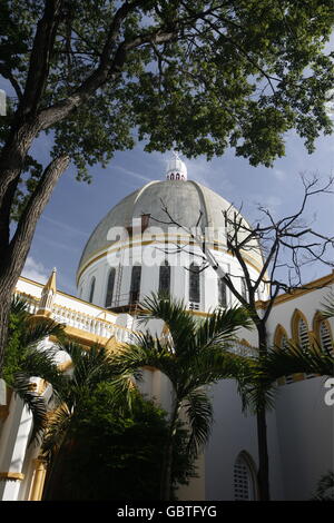 La Catedral presso il Plaza Bolivar nella città di Porlamar su Isla Margarita nel mar dei Caraibi del Venezuela. Foto Stock