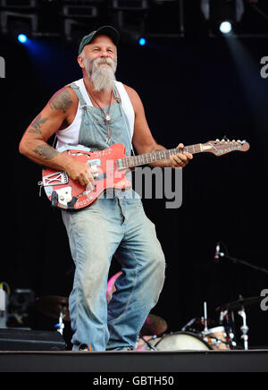 Seasick Steve sul palco dell'Hard Rock Calling, a Hyde Park, Londra. Foto Stock