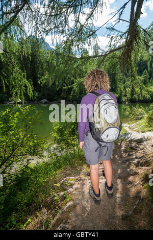 La Svizzera, alpi svizzere, il sentiero dei contrabbandieri, Lagh da Bitabergh è un lago vicino a Maloja Pass in Val Bregaglia (1860 m) Foto Stock