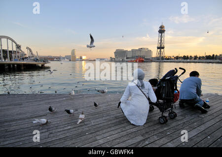 Port Vell. Ciutat Vella. Barcellona. La Catalogna, Spagna Foto Stock