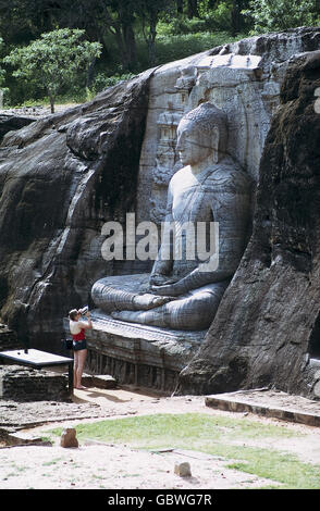 Geografia / viaggio, Sri Lanka, Polonnaruwa, statua di Buddha, fine anni '70, , diritti aggiuntivi-clearences-non disponibile Foto Stock