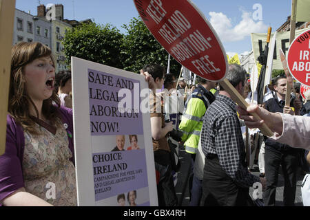 Pro-aborto dimostrazione Foto Stock