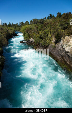 Hukafalls sul fiume Waikato, Taupo, Nuova Zelanda Foto Stock