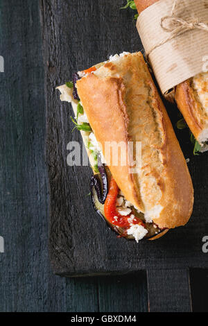 Vegetariano baguette Foto Stock