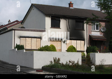 Settarie incendio doloso Foto Stock