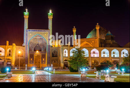 Vista di Shah (l Imam) Moschea di Isfahan - Iran Foto Stock