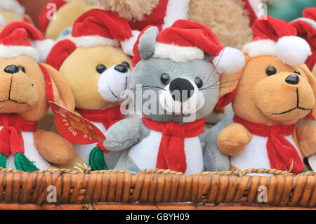 Decorazione di Natale a Santa Llucia fiera di Natale, Barcellona, in Catalogna, Spagna Foto Stock