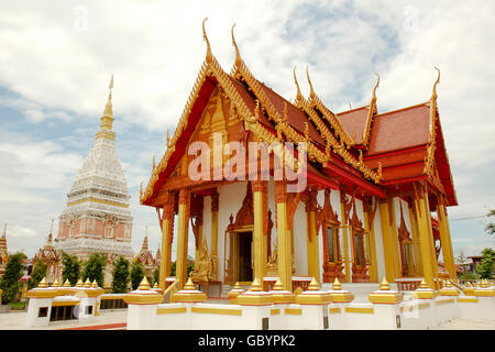 Wat Phra That Renu, Tempio di Renunakhon Nakhonphanom Thailandia Foto Stock