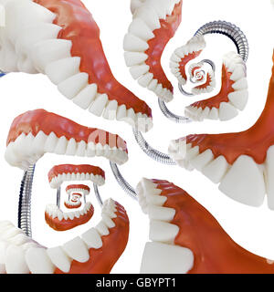 Abstract di dentiera modello Droste effetto Swirl Foto Stock