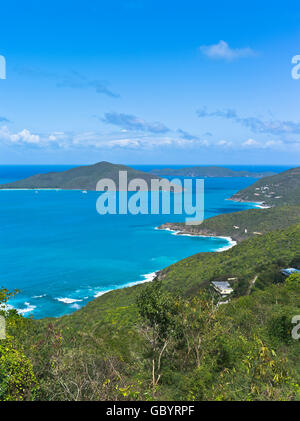 Dh Ridge Road TORTOLA CARAIBI vista della baia di Josiahs Tortola isola North Coast Foto Stock