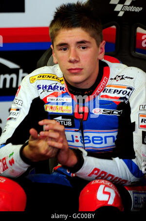 Motociclismo - Moto GP - Round Ten - Practice - Donington Park. Scott Redding di Aprilia (125cc) durante la giornata di prove del Gran Premio di Gran Bretagna a Donington Park, Castle Donington. Foto Stock