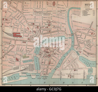 Scafo town/city plan. Yorkshire. Bartolomeo, 1893 Mappa antichi Foto Stock