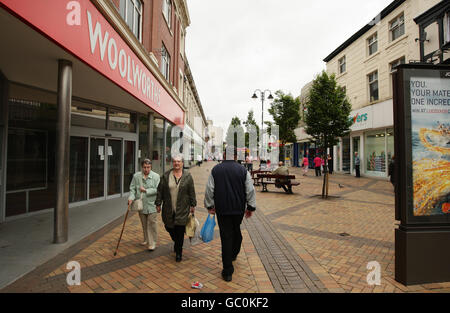 Un negozio di Woolworths a Stockport. 35-39 Princes Street, Stockport, SK1 1SY. Foto Stock