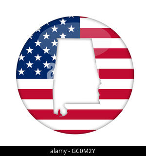 Lo stato dell'Alabama d'America distintivo isolato su uno sfondo bianco. Foto Stock