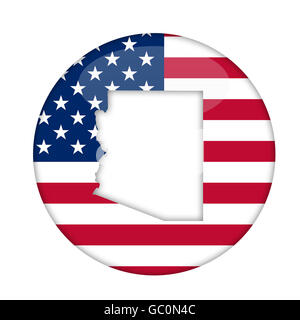 Stato dell Arizona di badge America isolata su uno sfondo bianco. Foto Stock