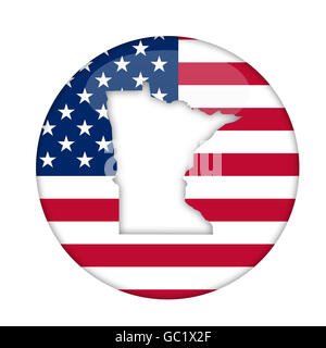Stato del Minnesota di badge America isolata su uno sfondo bianco. Foto Stock