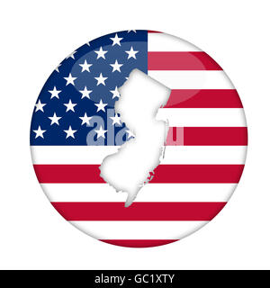 New Jersey stato dell America distintivo isolato su uno sfondo bianco. Foto Stock