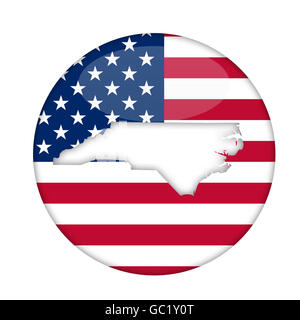 North Carolina State of America distintivo isolato su uno sfondo bianco. Foto Stock