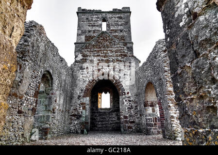 Knowlton Chiesa, boschi, Dorset, England, Regno Unito Foto Stock