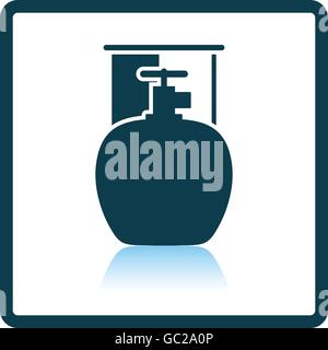 Camping gas icona di contenitore. Ombra di design di riflessione. Illustrazione Vettoriale. Illustrazione Vettoriale