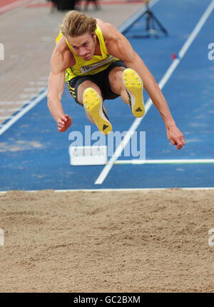 Atletica - Aviva British Grand Prix - Gateshead Stadium. Christopher Tomlinson della Gran Bretagna partecipa al Men's Long Jump durante il Gran Premio Aviva di Gateshead, Newcastle. Foto Stock