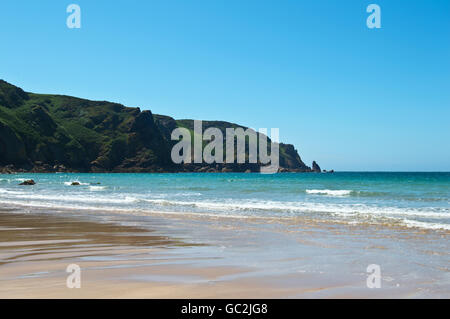 Plémont beach, Jersey, Isole del Canale Foto Stock