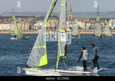 Barca a vela - vela Skandia per la regata di oro - Canale Inglese Foto Stock