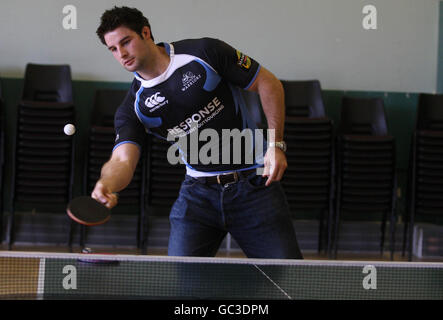 Rugby Union - Ping pong Challenge - Knightswood Centro Comunitario Foto Stock