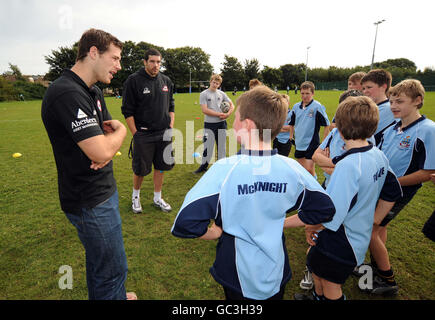 Rugby Union - Edinburgh Rugby visita Currie High School - Edimburgo Foto Stock