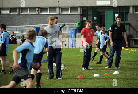 Rugby Union - Edinburgh Rugby visita Currie High School - Edimburgo Foto Stock