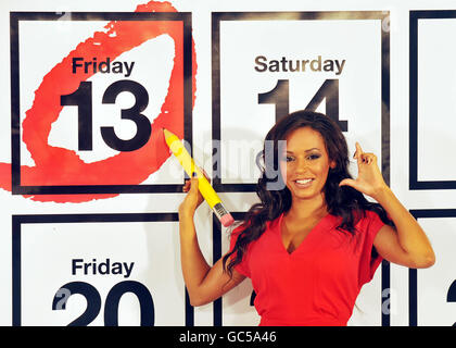 L'ex Spice Girl, Melanie Brown lancia la nuova lotteria EuroMillions Millionaire, che inizia domani venerdì 13 novembre presso i Sunbeam Studios di Londra. Foto Stock