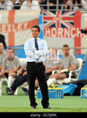 Il manager inglese Fabio Capello durante l'International friendly allo stadio Khalifa International di Doha, Qatar. Foto Stock