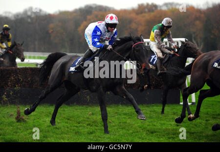 Diamond Harry guidato da Timmy Murphy sulla strada della vittoria nella corsa di handicap "Fixed Brush" del Timeform Betfair Racing Club durante il Northwest Racing Masters Betfair Chase all'ippodromo di Haydock Park, Merseyside. Foto Stock