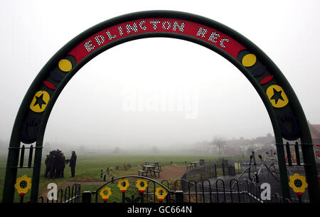 Il parco giochi per bambini di Edlington nel South Yorkshire, dove un attacco brutale è stato effettuato su due ragazzi. Foto Stock