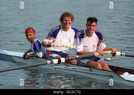 Canottaggio - Giochi Olimpici di Barcellona 1992 - Uomini Coxed coppia - lago di Banyoles Foto Stock