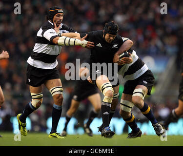 Victor matfield dei barbari e Rocky Elsom e Richie della Nuova Zelanda McCaw Foto Stock