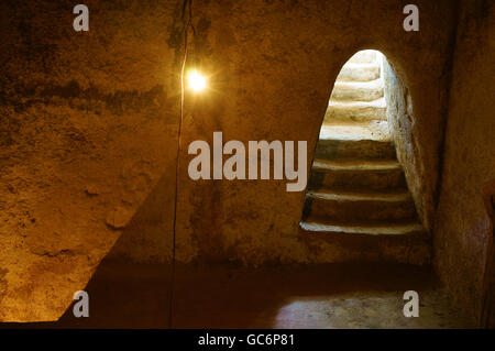 Cu Chi tunnel, famoso storico posto nella guerra del Vietnam, esercito scavo sotterraneo scavato a vivere Foto Stock