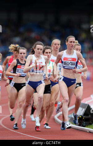 Charlene THOMAS, Laura Muir, Laura WEIGHTMAN & Sarah MCDONALD, Donna 1500m - Finale, 2016 del Campionato Britannico, Birmingham Alexander Stadium Regno Unito. Foto Stock