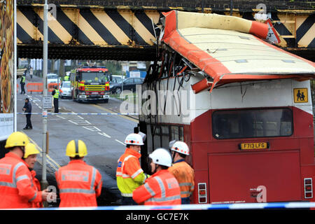 Ponte di bus hits Foto Stock