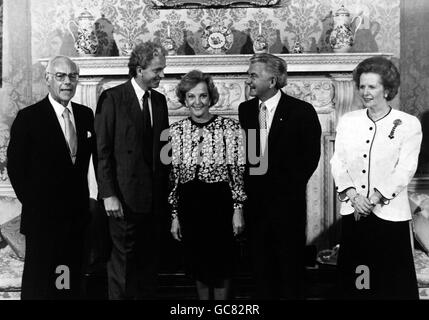 Politica - David Gower e Bob Hawke - Downing Street Foto Stock