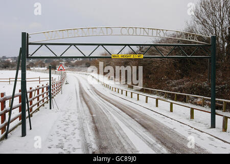 Una vista generale del Watermead Country Park a Thurmaston, Leicester, dove due fratelli sono morti la notte scorsa dopo essere caduti attraverso un lago ghiacciato. Foto Stock