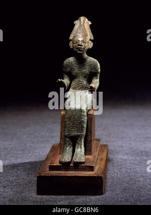 Belle arti, mondo antico, sumerico, scultura, Statua del dio Baal, bronzo, Ugarit, 14th/XIII secolo BC, Aleppo museo nazionale, Foto Stock