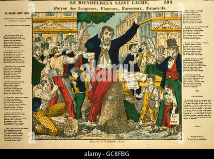 Geografia / viaggio, Francia, politica, caricatura, 'il Beato San Coward', litografia a colori, circa 1895, P. Didion, Metz, , diritti aggiuntivi-clearences-non disponibile Foto Stock