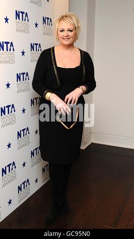 Sue Cleaver in arrivo per i National Television Awards 2010, presso la 02 Arena di Londra. Foto Stock