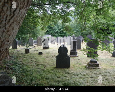 Un vecchio cimitero in Galles, Regno Unito Foto Stock