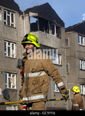 Rete Saughton Park fire Foto Stock