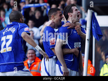 Il Daryl Murphy di Ipswich Town celebra l'inizio del gioco durante la partita del Coca-Cola Championship a Portman Road, Ipswich. Foto Stock
