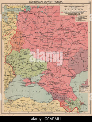 La seconda guerra mondiale. Unione della Russia sovietica. Crimea russa. Polonia/Finlandia, 1940 Mappa Foto Stock