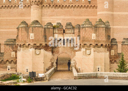 Stile moresco Castello nella città di Coca, Segovia provincia di Castilla y Leon, Spagna Foto Stock