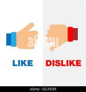 Icone di astratta di simili e antipatia Illustrazione Vettoriale